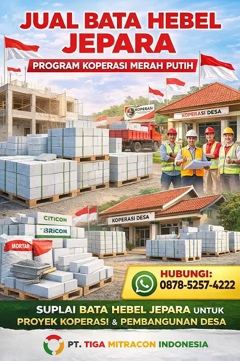 Jual Bata Hebel Jepara untuk Program Koperasi Merah Putih – Suplai bata ringan untuk gedung koperasi dan pembangunan desa