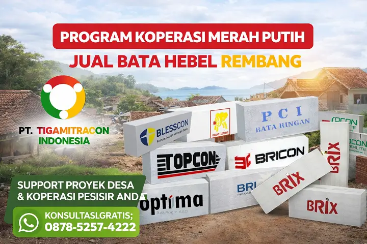 Program Koperasi Merah Putih Jual Bata Hebel Rembang untuk proyek desa pesisir dan koperasi