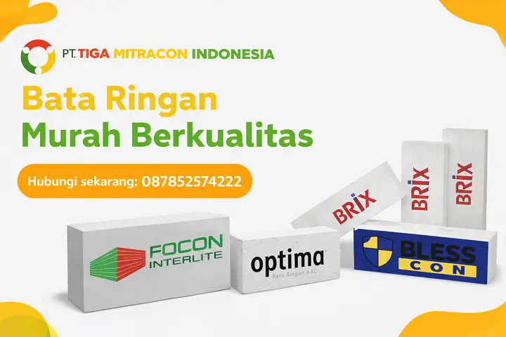 Bata ringan murah berkualitas Focon Optima Blesscon Brix dari PT Tiga Mitracon Indonesia distributor bata ringan terpercaya dengan hotline 087852574222
