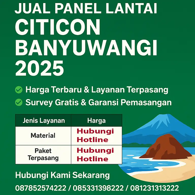 Jual Panel Lantai Citicon Banyuwangi 2025 | Harga Terbaru & Terpasang