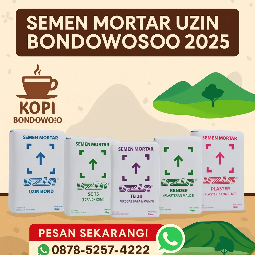 Jual Semen Mortar Uzin Bondowoso 2025 | Harga & Jasa Pasang