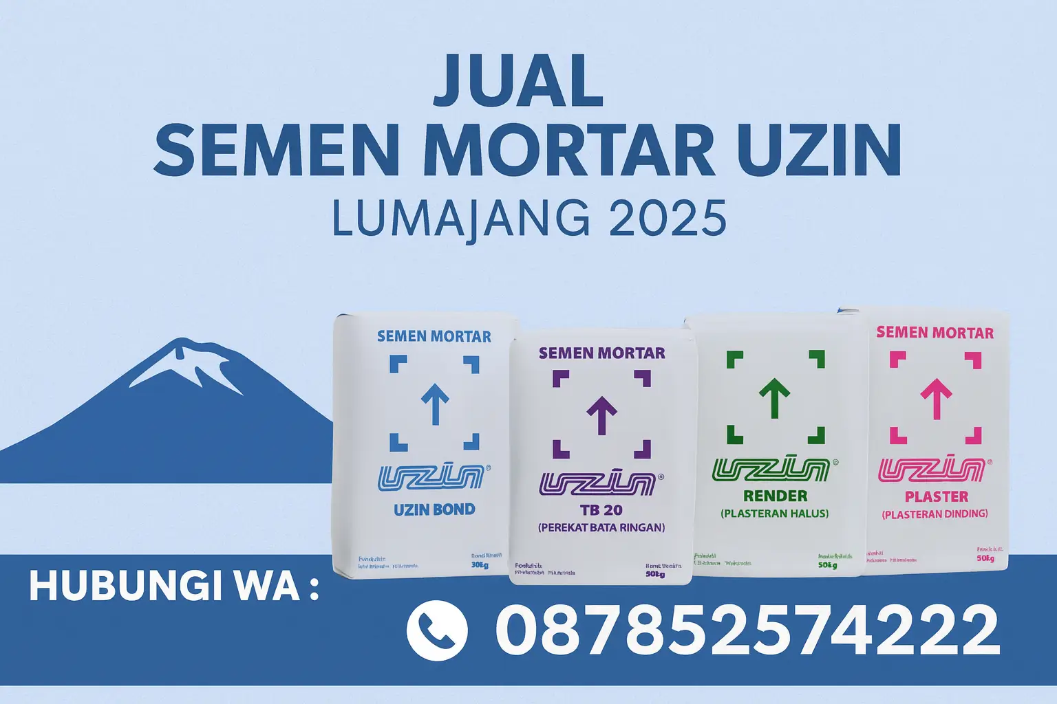 Jual Semen Mortar Uzin Lumajang 2025 | Harga & Jasa Pasang