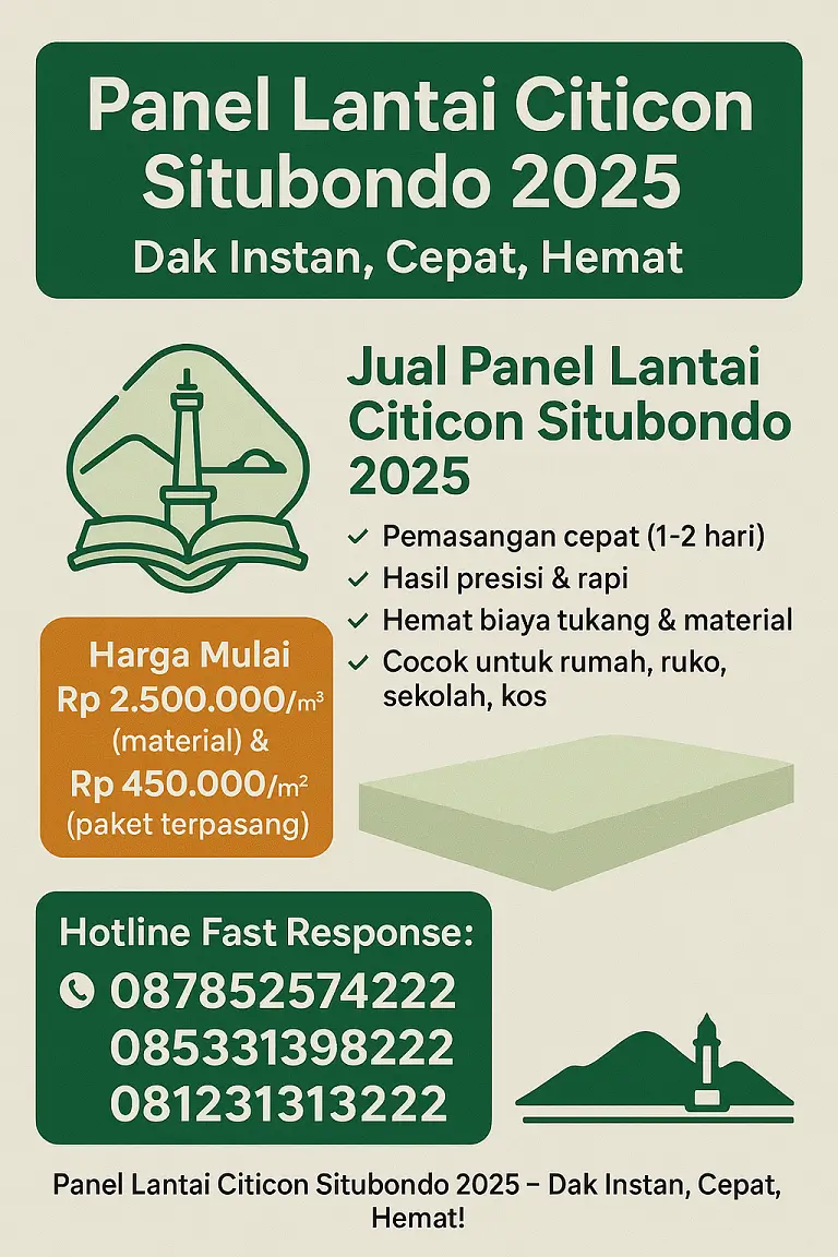 Jual Panel Lantai Citicon Lumajang 2025 | Harga Terbaru & Paket Terpasang