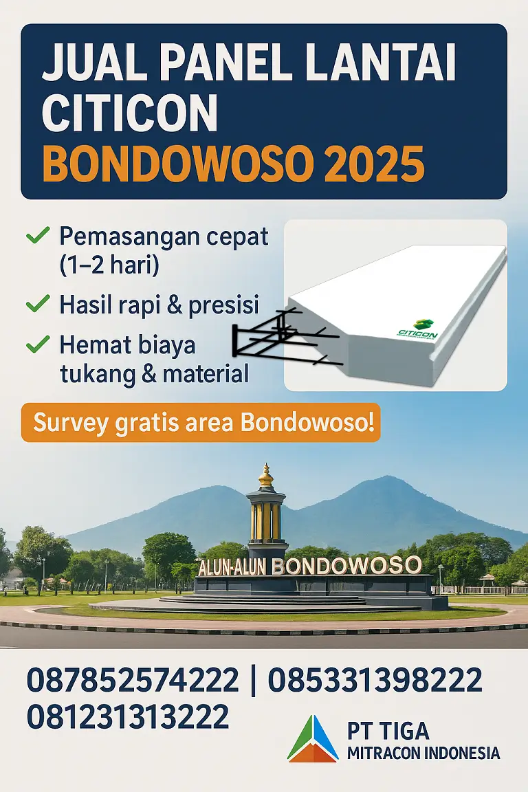 Jual Panel Lantai Citicon Bondowoso 2025 | Harga Terbaru & Layanan Terpasang