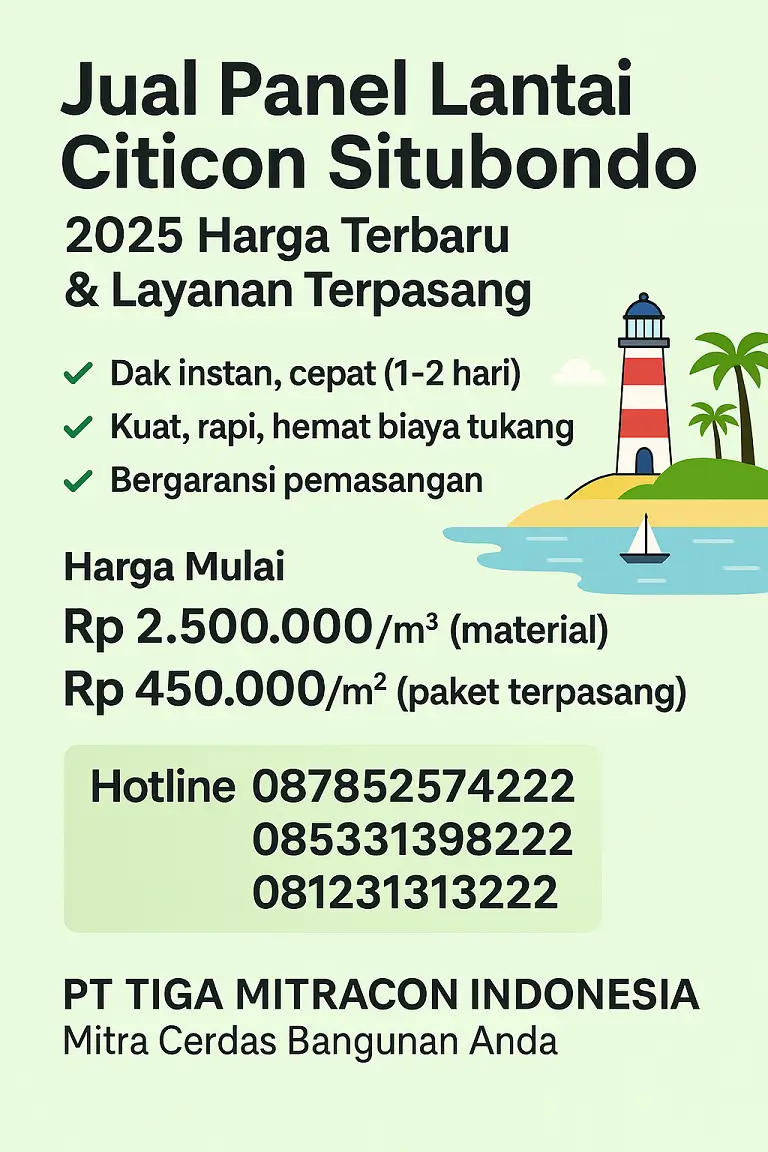 Jual Panel Lantai Citicon Situbondo 2025 | Harga Terbaru & Paket Terpasang