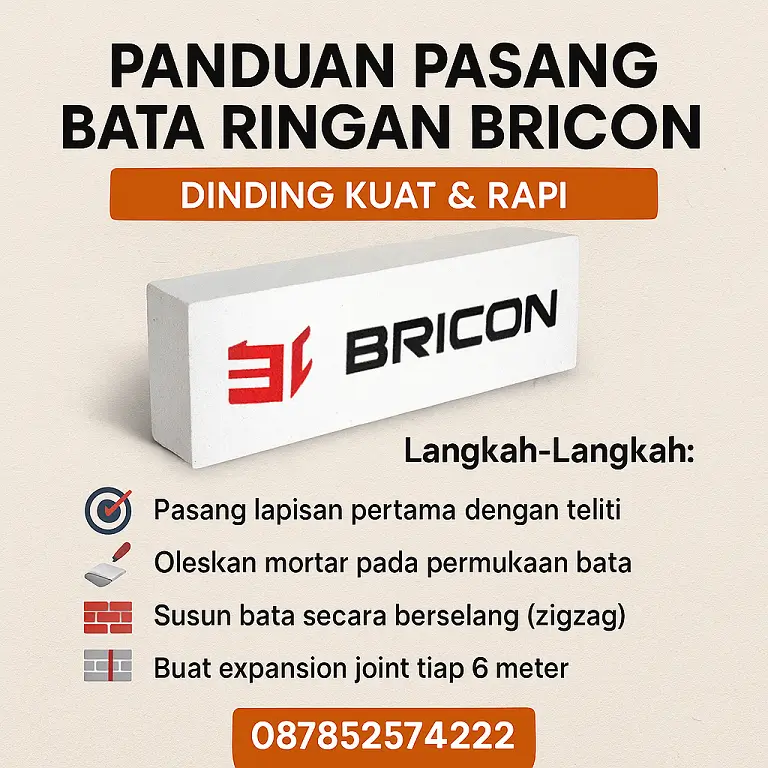 Panduan Lengkap Cara Pasang Bata Ringan Bricon agar Dinding Kuat dan Rapi