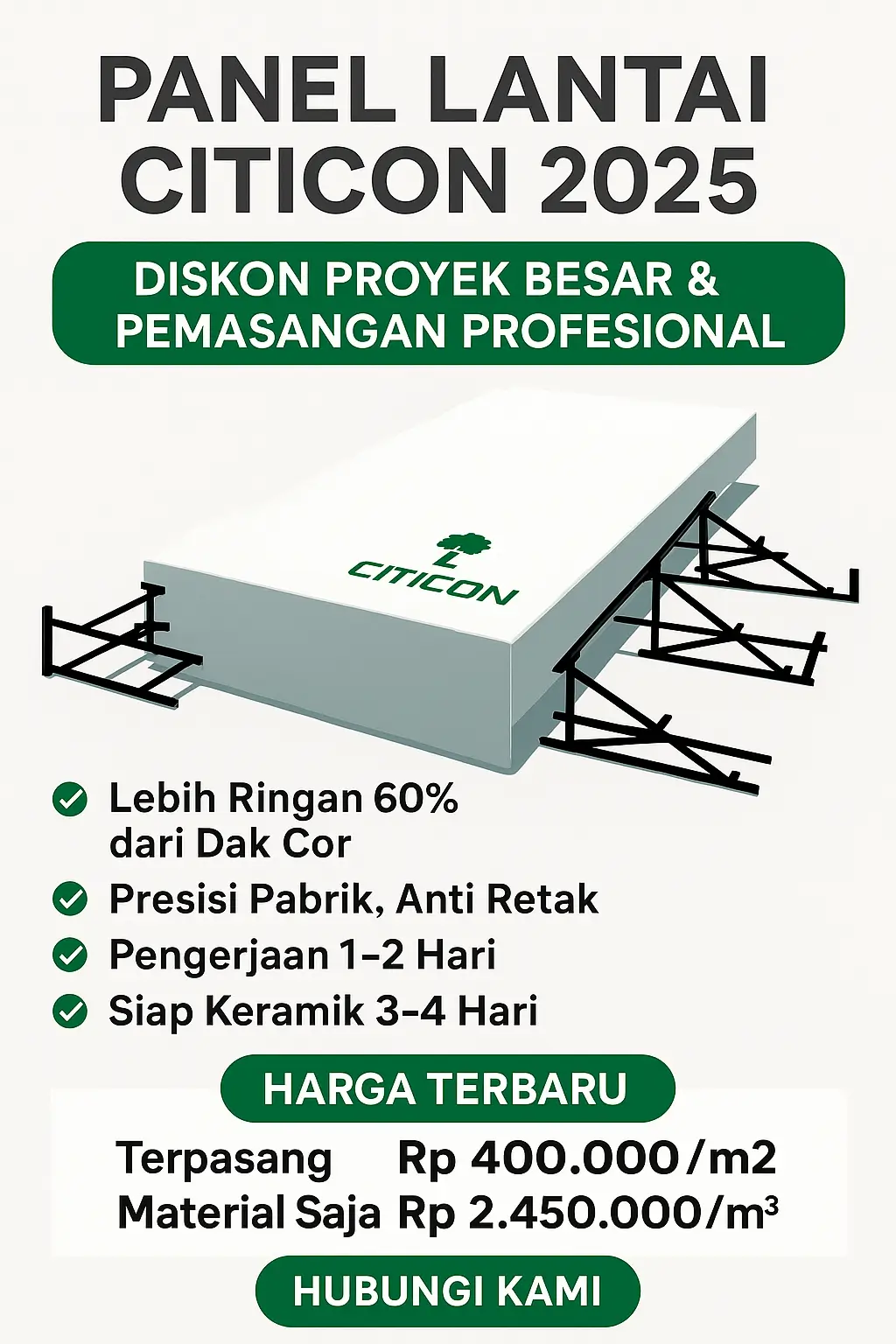 Panel Lantai Citicon 2025 – Harga Terbaru & Diskon Proyek Besar
