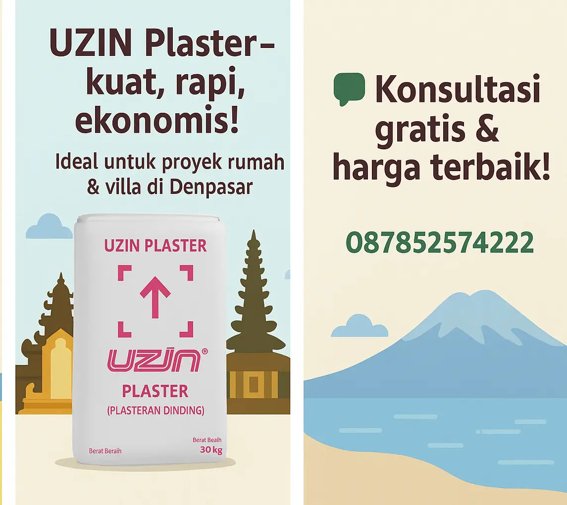 Plaster UZIN Mortar Denpasar 2025 – Anti-Retak, Halus, & Tahan Lembap
