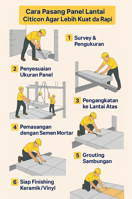 Step-by-step pemasangan Panel Lantai Citicon