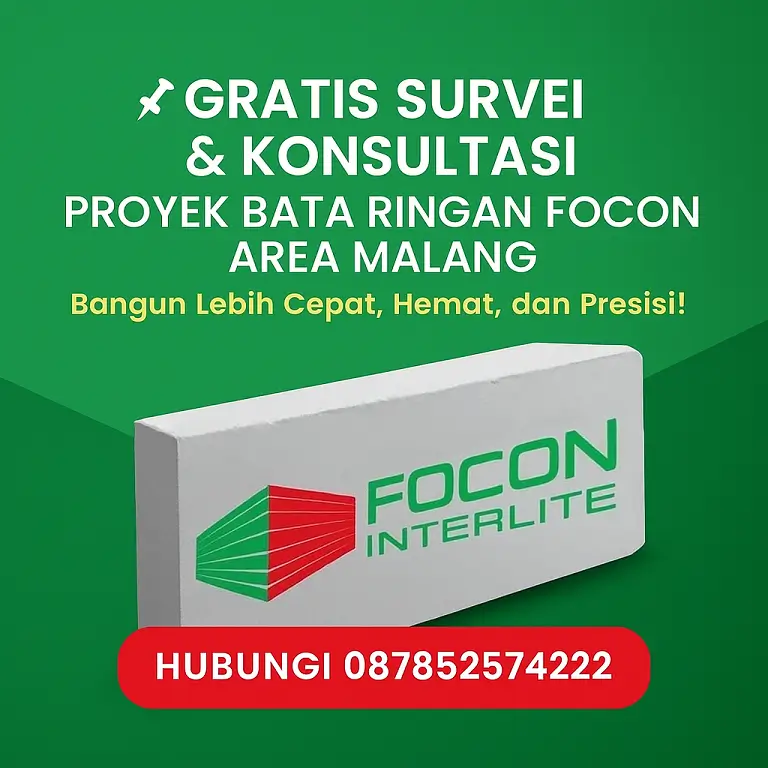 Gratis Survei & Konsultasi Paket Bata Ringan Focon Malang – PT Tiga Mitracon Indonesia