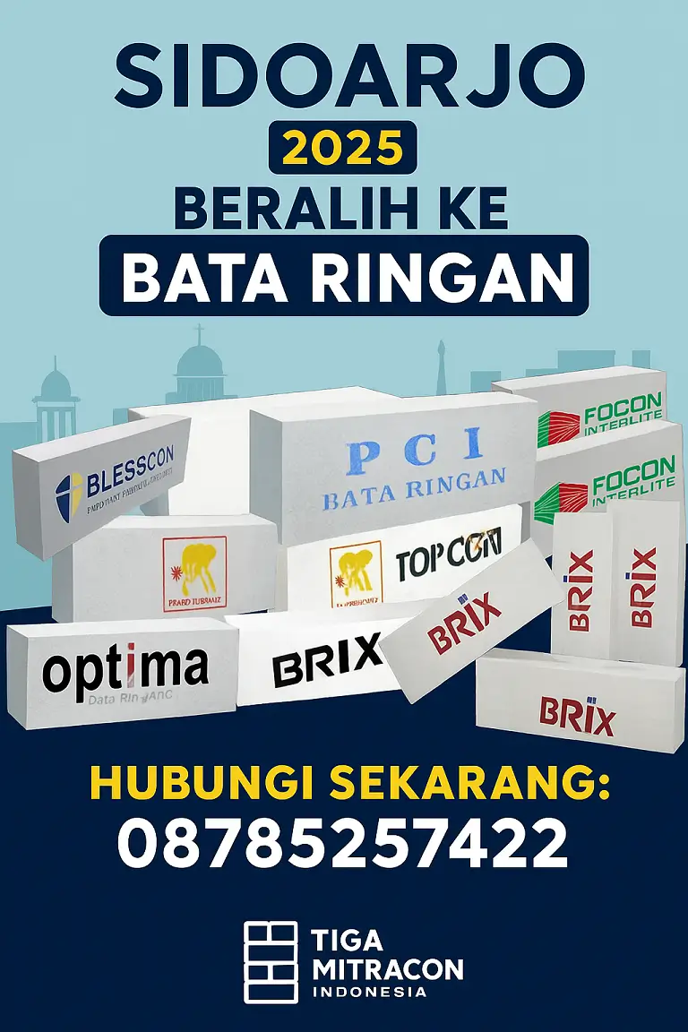 Jual Bata Ringan Sidoarjo 2025 | Distributor & Jasa Pasang Profesional – Tiga Mitracon Indonesia