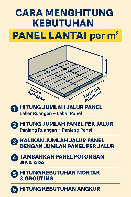 Cara Menghitung Kebutuhan Panel Lantai per m² – Panduan Praktis & Lengkap 2025
