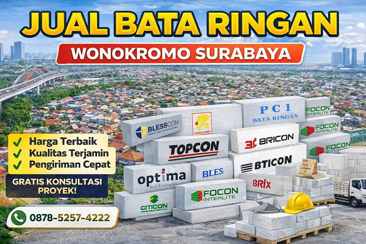 Jual bata ringan Wonokromo Surabaya berbagai merk berkualitas oleh PT Tiga Mitracon Indonesia dengan pengiriman cepat dan harga terbaik