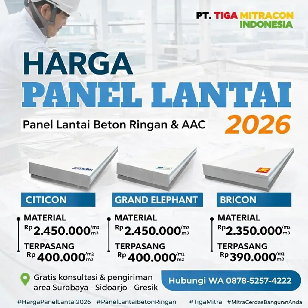Harga Panel Lantai di Tiga Mitra Update Terbaru 2026