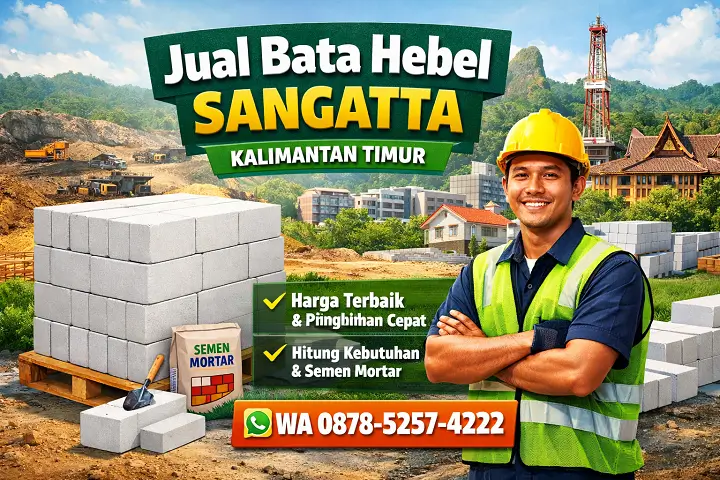 Jual bata hebel Sangatta Kalimantan Timur lengkap dengan pengiriman proyek dan hitung kebutuhan