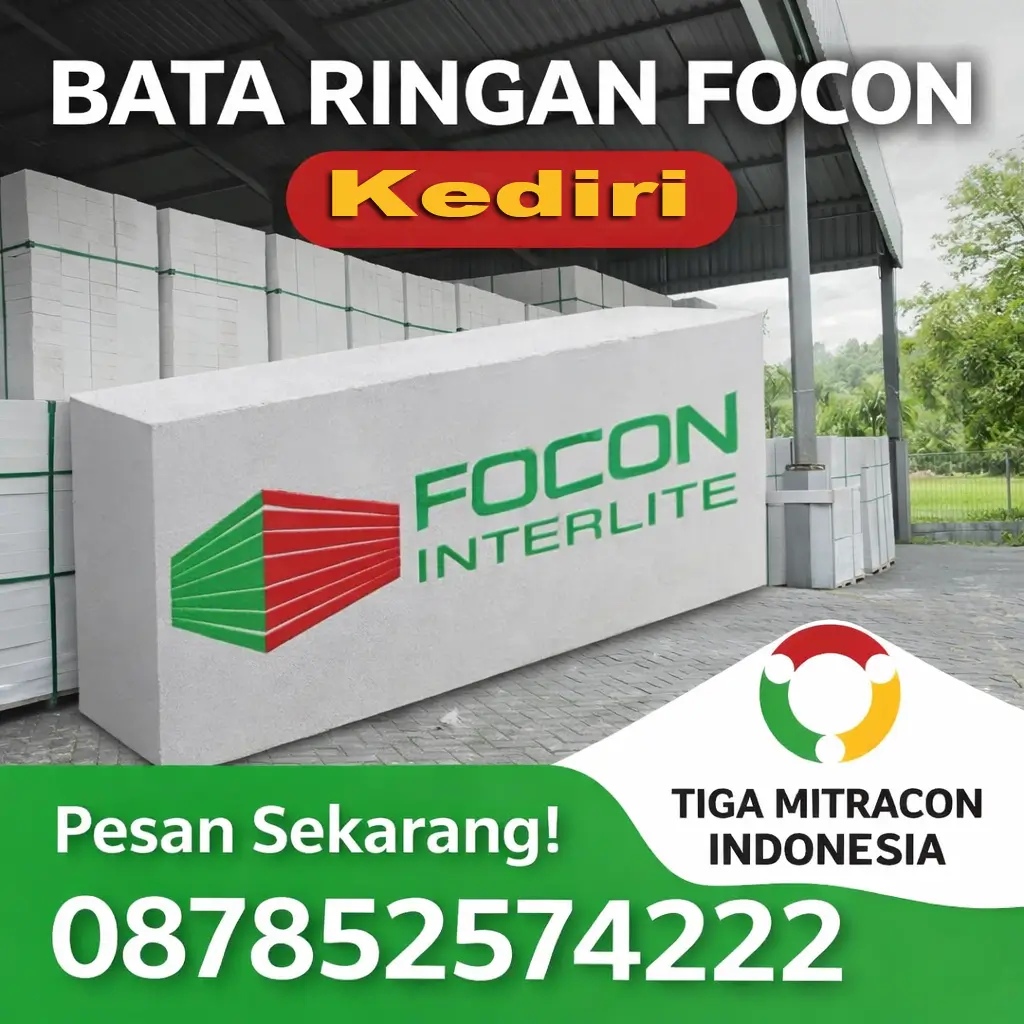 Bata Ringan Focon Kediri distributor Tiga Mitra Bangunan