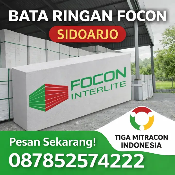 Bata Ringan Focon Sidoarjo 2026 Terbaru | Harga & Distributor Resmi