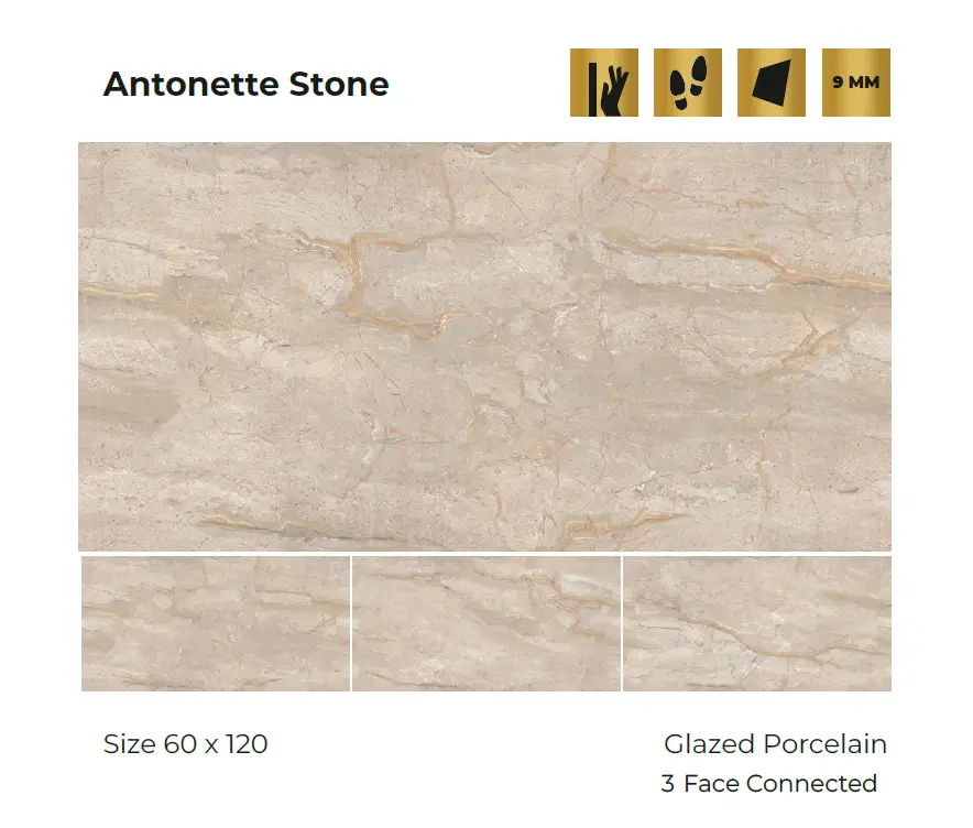 Antonette Stone 60 x 120 ruang keluarga atau tamu