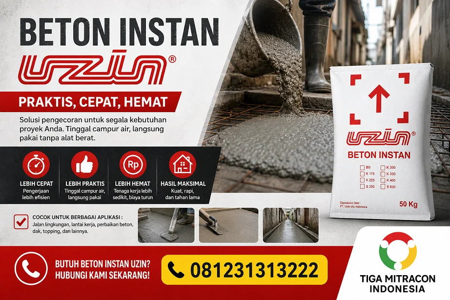 Tiga Mitracon menyediakan Beton Instan Uzin Mortar