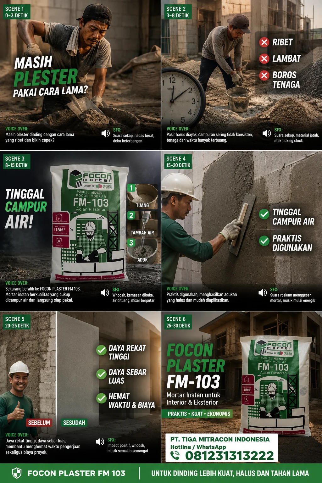 Semen Mortar Focon Plaster FM 102