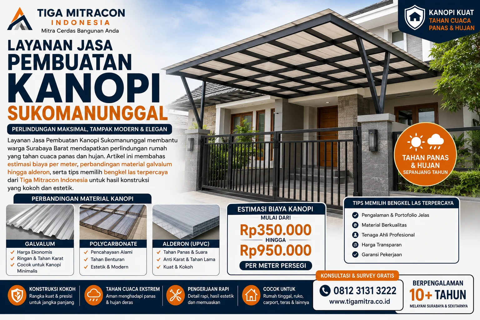 Jasa Pembuatan Kanopi Sukomanunggal
