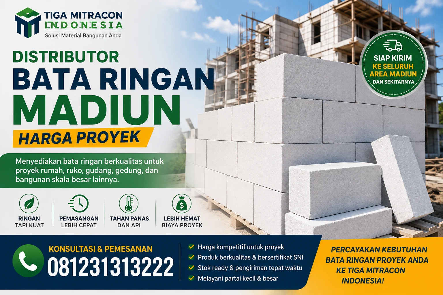 distributor bata ringan Madiun harga proyek