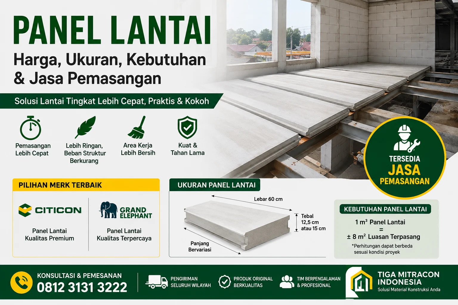 Panel Lantai Harga Ukuran Kebutuhan Jasa Pemasangan