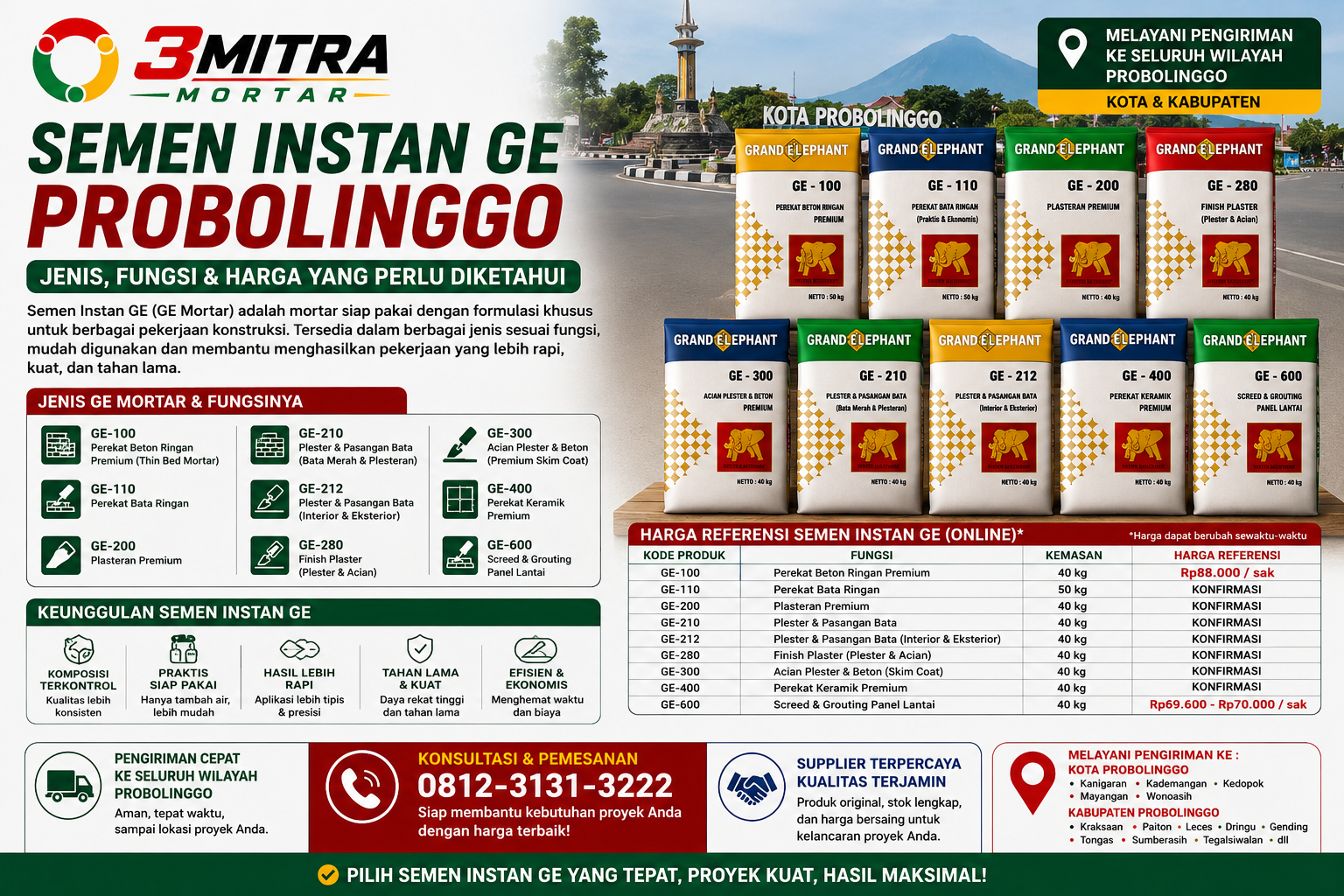Semen Instan GE Probolinggo: Jenis, Fungsi & Harga yang Perlu Diketahui