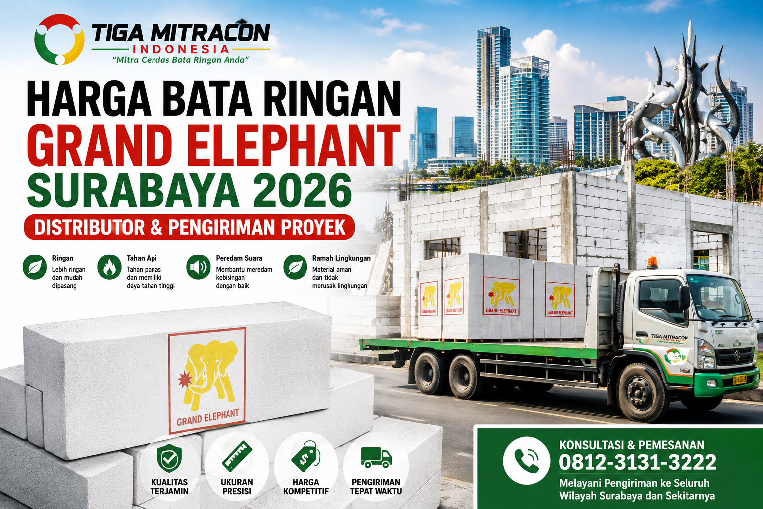 Harga Bata Ringan Grand Elephant Surabaya 2026