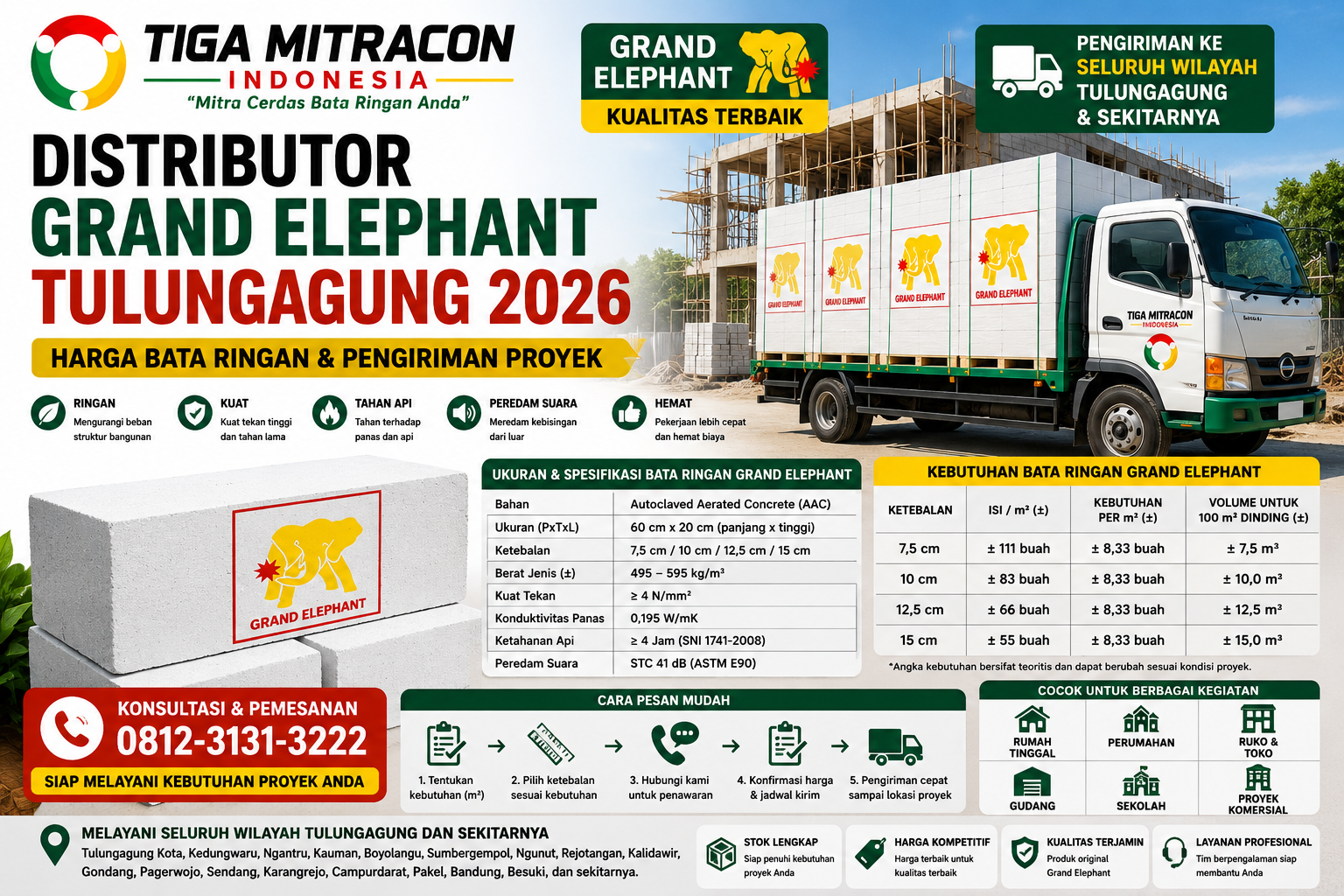 Distributor Grand Elephant Tulungagung – Bata Ringan untuk Rumah & Proyek