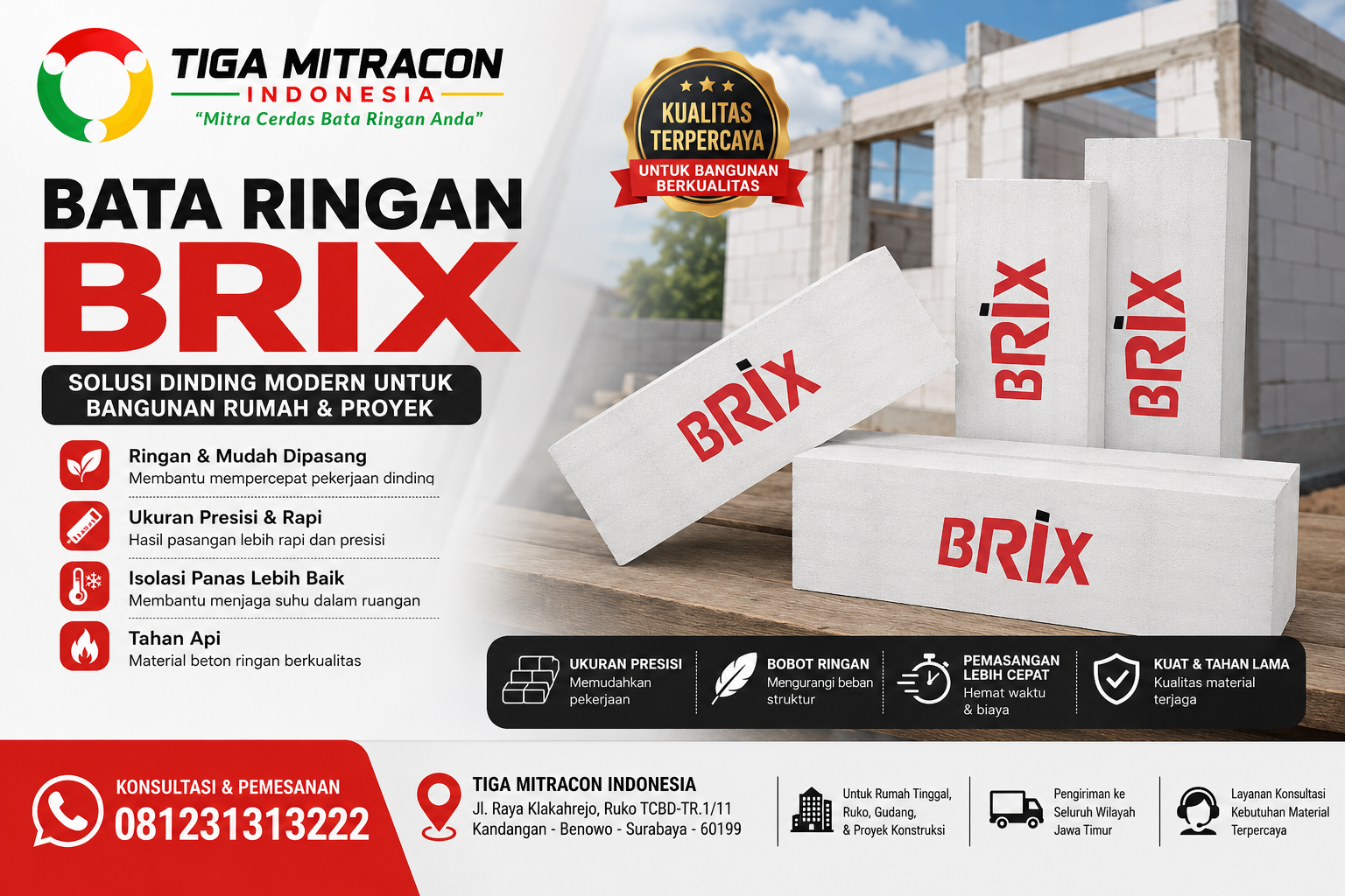 Bata Ringan Brix 2026: Harga, Ukuran, Keunggulan & Distributor Terpercaya