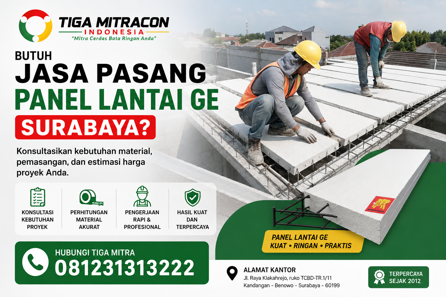 Jasa Pasang Panel Lantai GE Surabaya – Harga Terpasang & Konsultasi Proyek