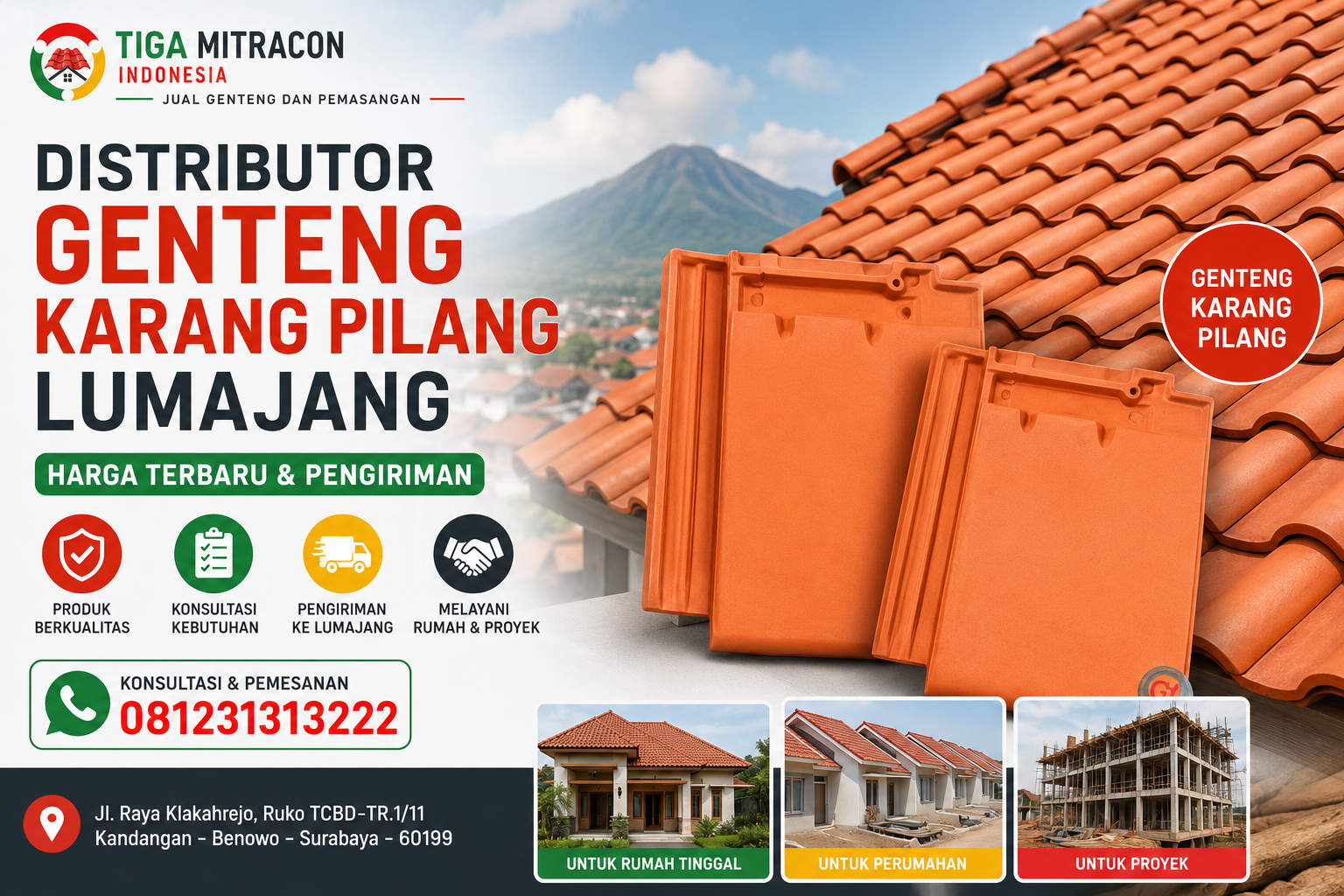 Distributor Genteng Karang Pilang Lumajang – Harga Terbaru & Pengiriman