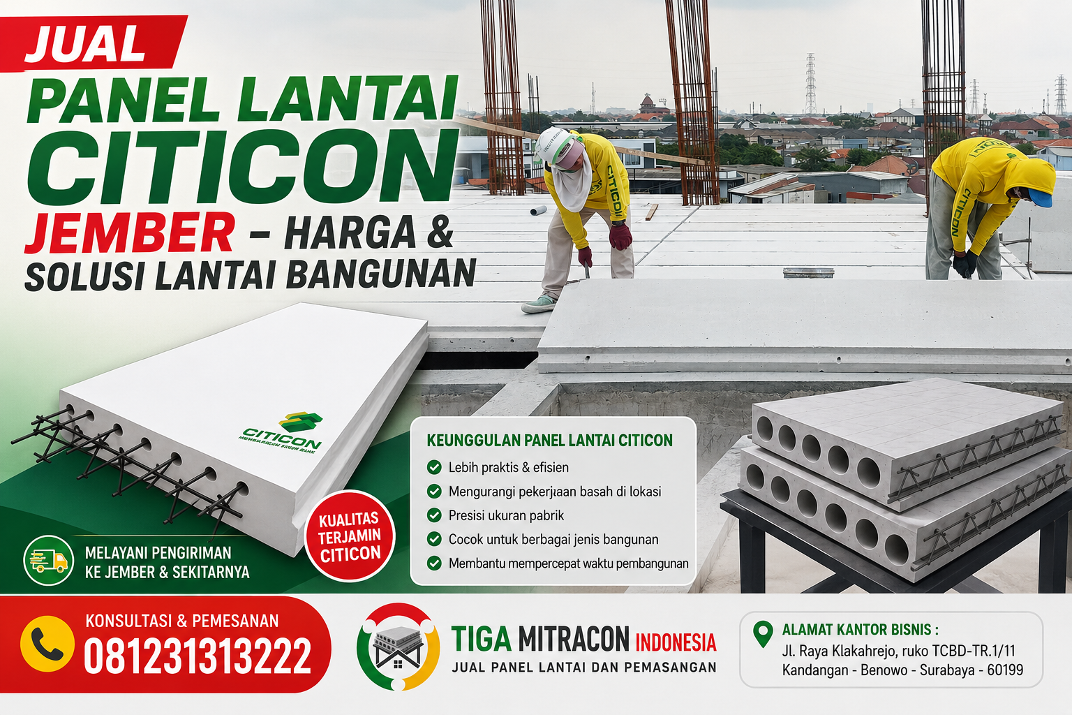 Jual Panel Lantai Citicon Jember – Harga & Solusi Lantai Bangunan