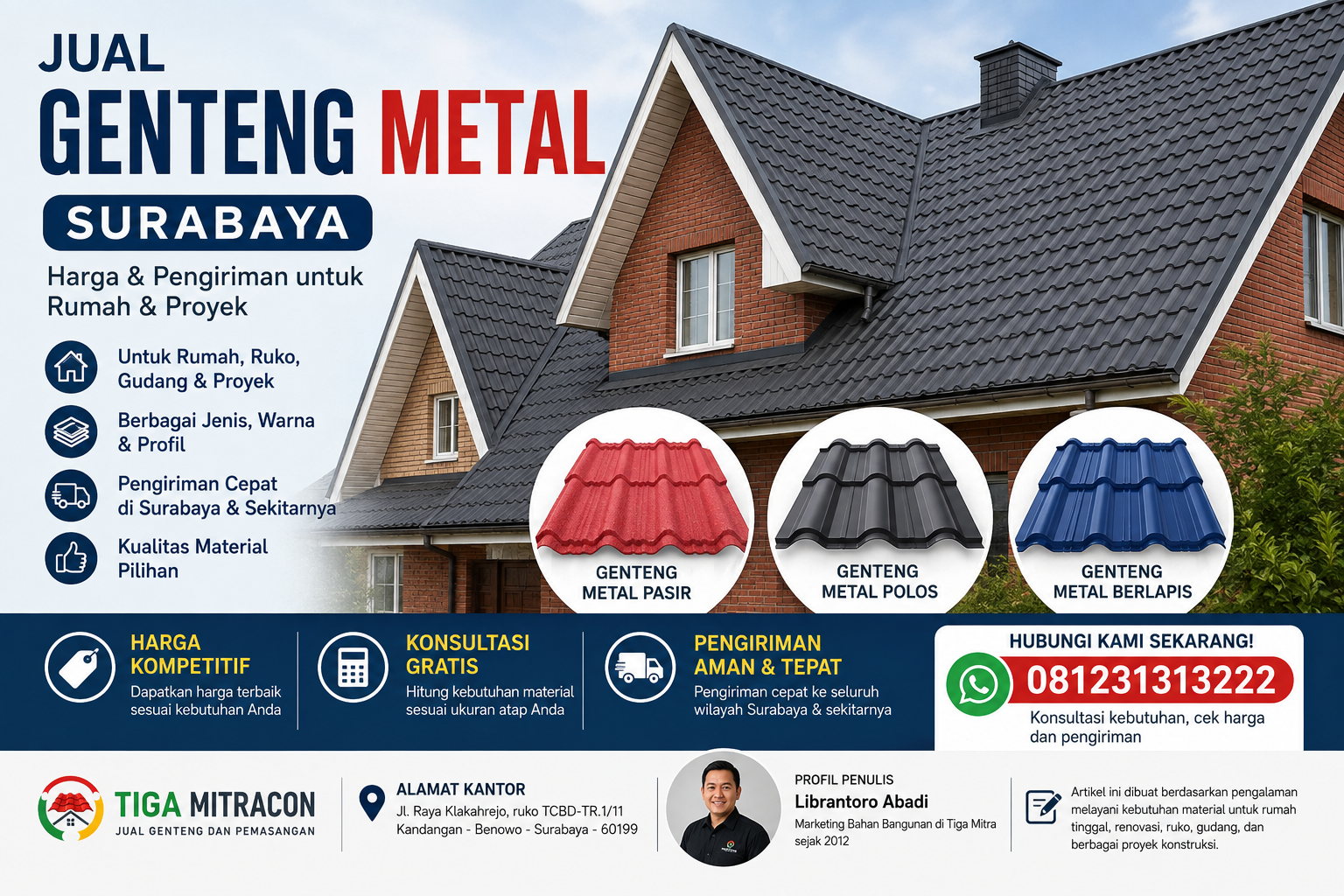 Jual Genteng Metal Surabaya – Harga & Pengiriman untuk Rumah & Proyek