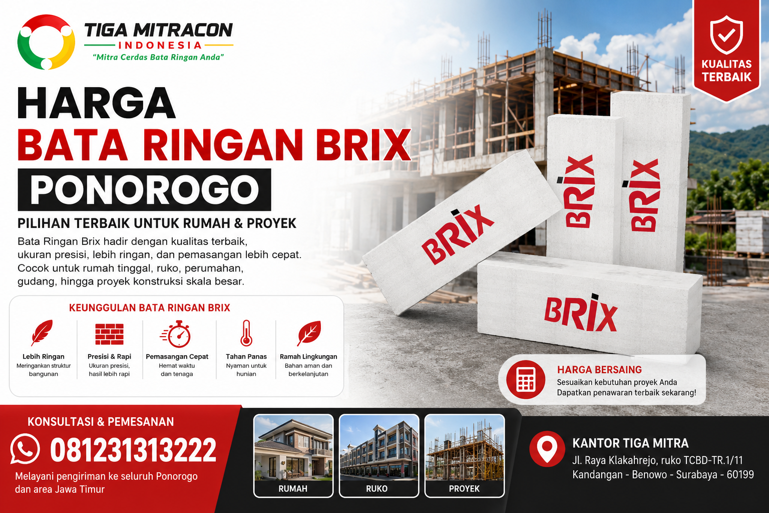 Harga Bata Ringan Brix Ponorogo – Pilihan untuk Rumah & Proyek