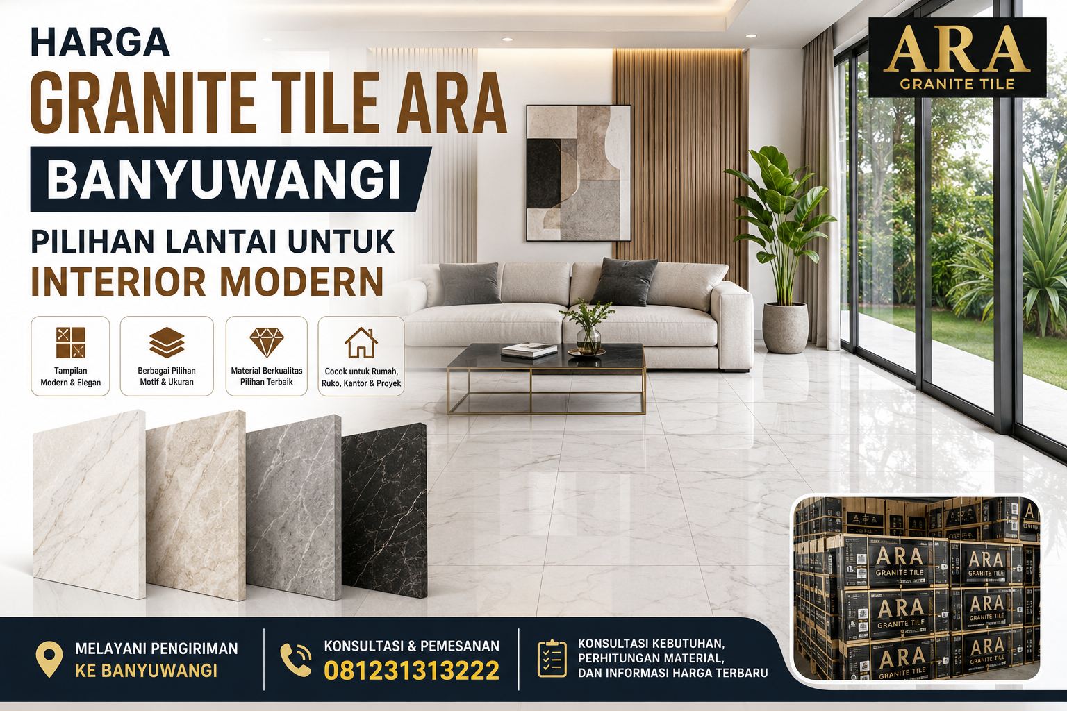 Harga Granite Tile ARA Banyuwangi – Pilihan Lantai untuk Interior Modern