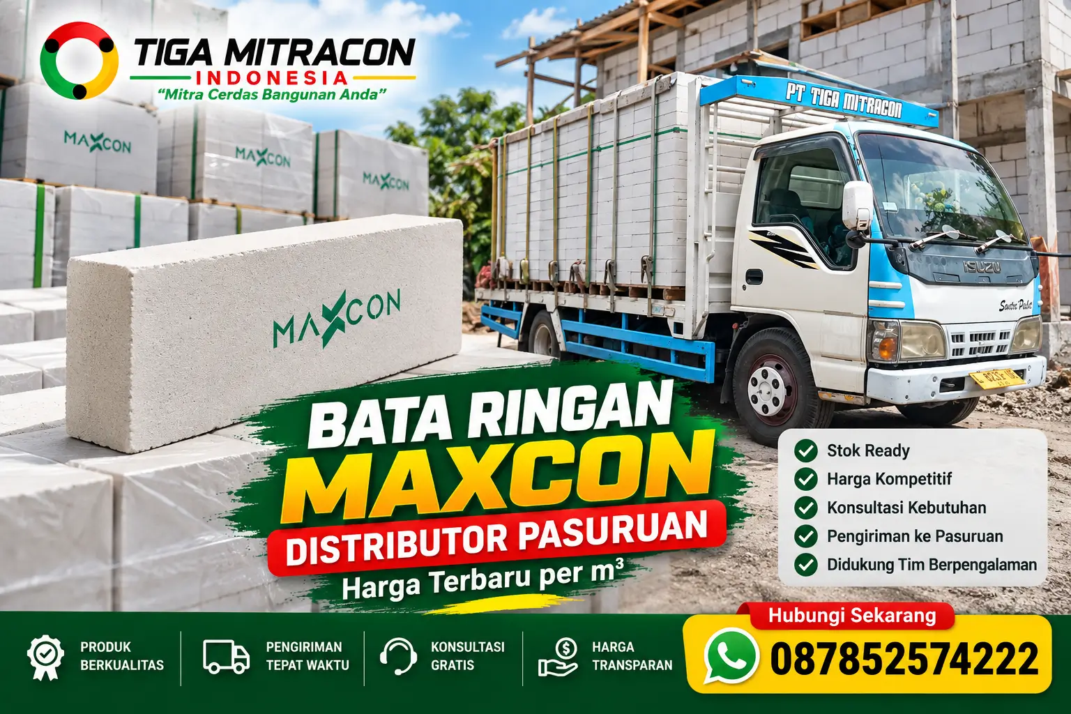 Bata Ringan Maxcon Pasuruan – Distributor Tiga Mitra