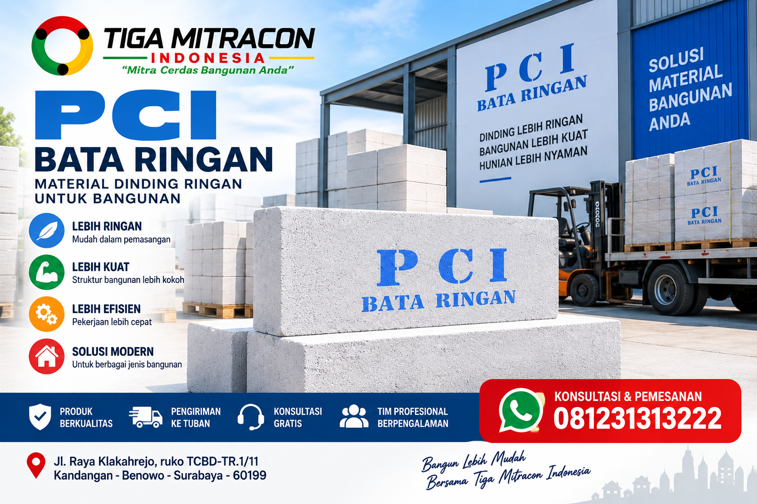 Jual Bata Ringan PCI Tuban – Material Dinding Ringan untuk Bangunan