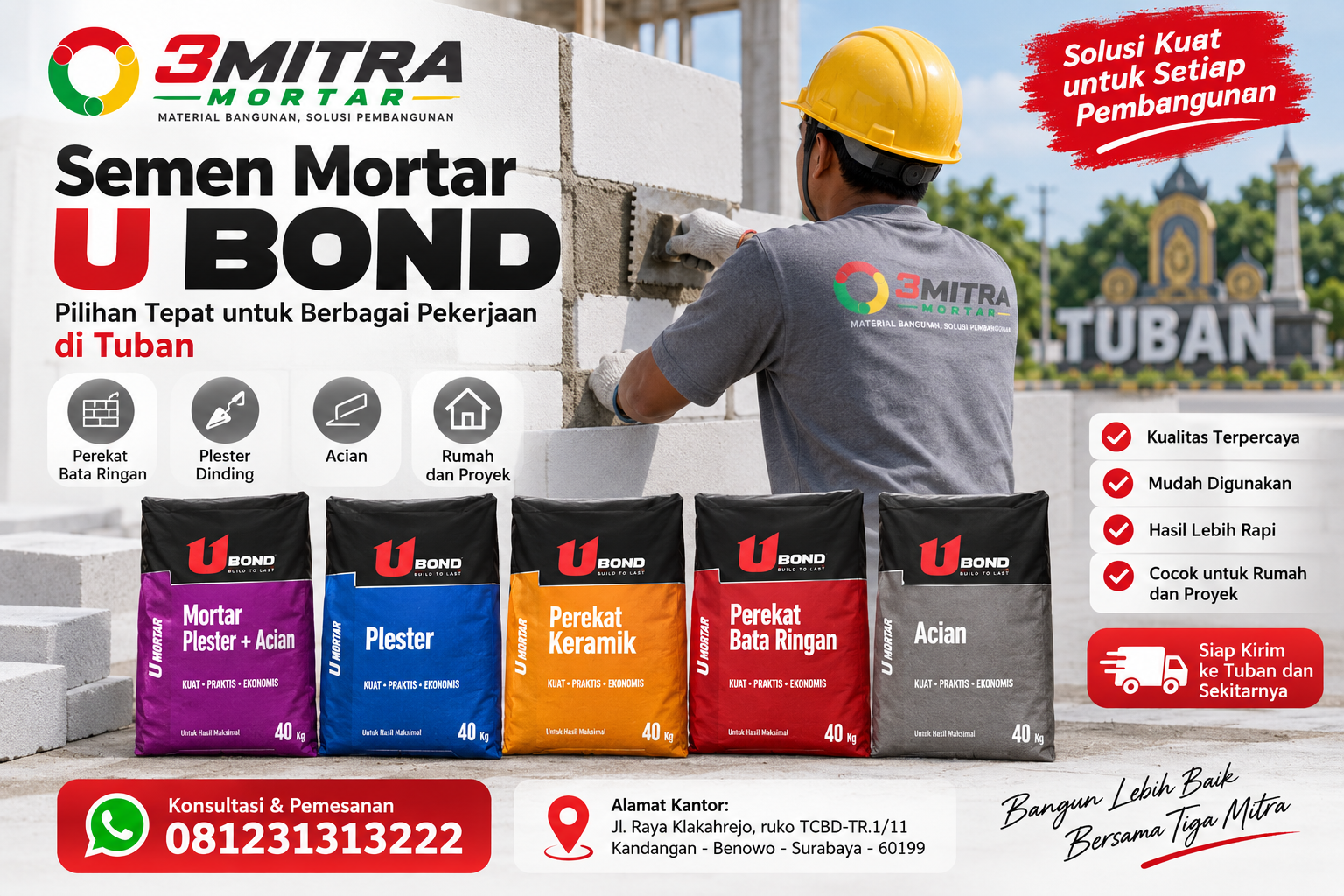 Beli Semen Mortar U Bond Tuban
