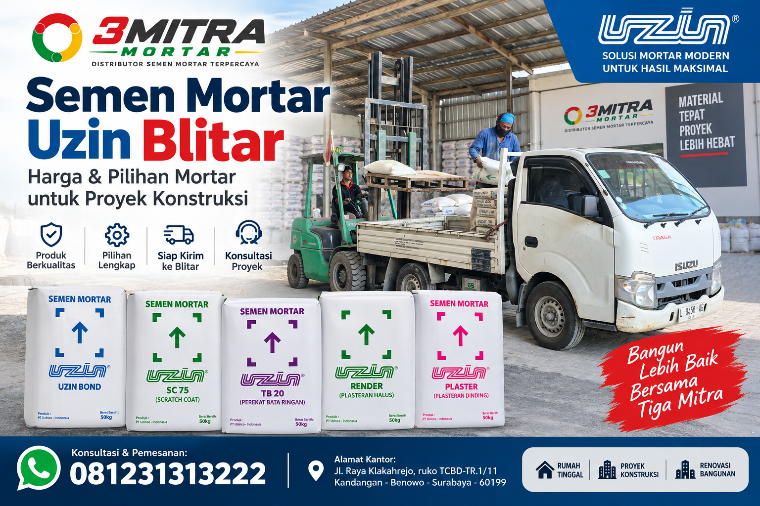 Semen Mortar Uzin Blitar – Harga Terbaru untuk Proyek Konstruksi