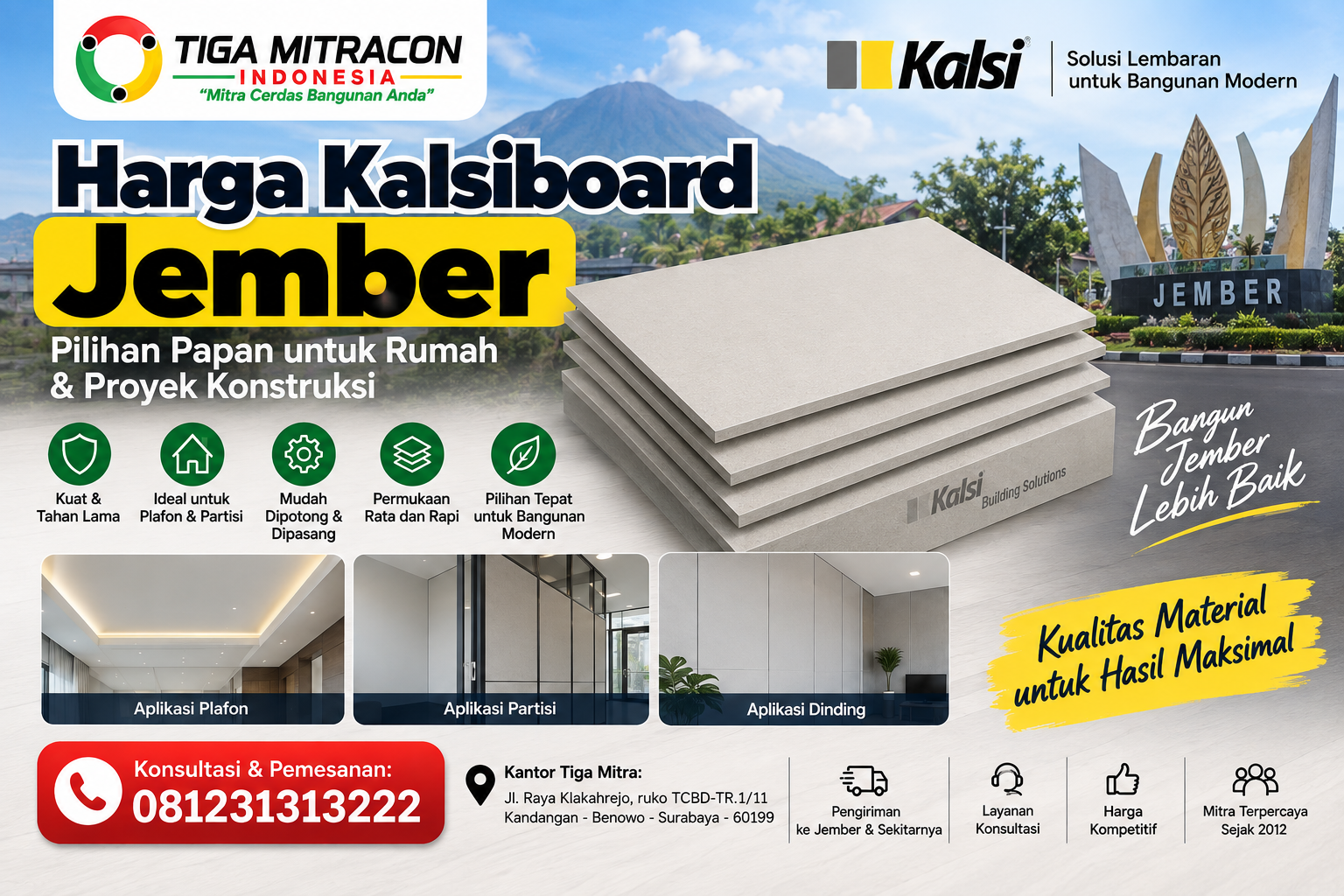 Harga Kalsiboard Jember untuk rumah dan proyek konstruksi – Tiga Mitra