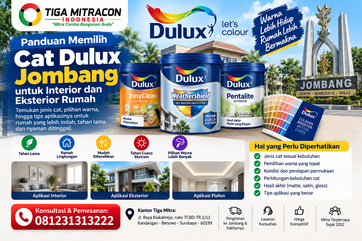 Panduan memilih Cat Dulux Jombang untuk interior dan eksterior rumah