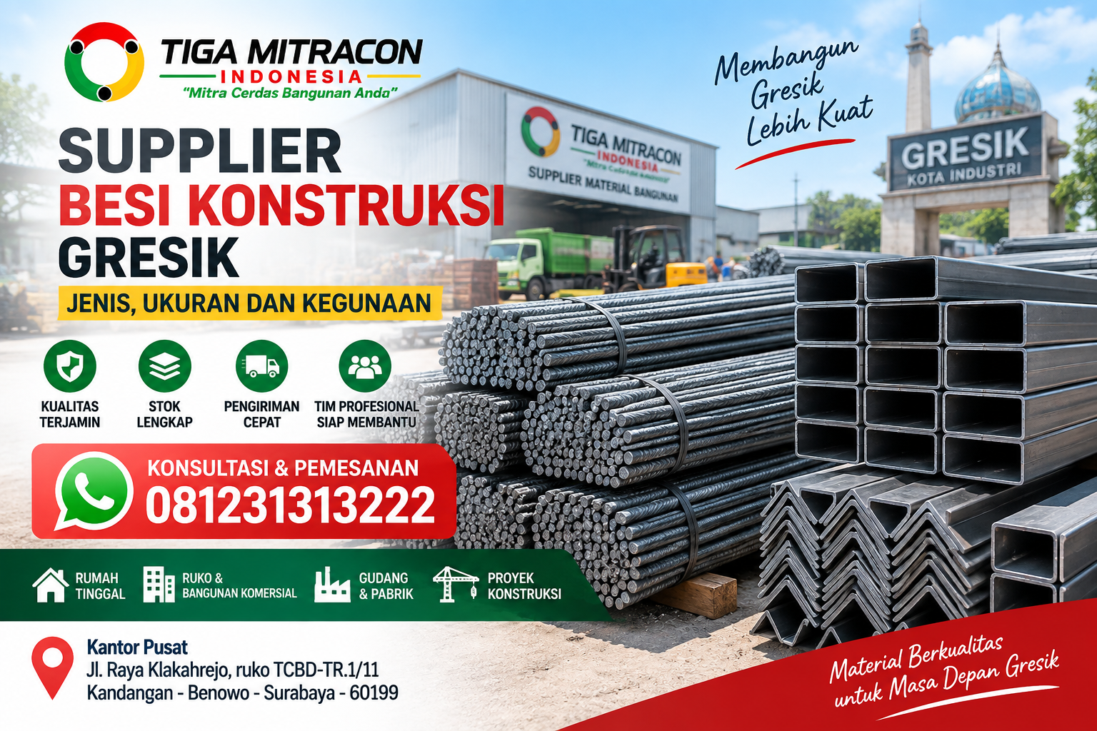 Supplier Besi Konstruksi Gresik – Jenis, Ukuran dan Kegunaan
