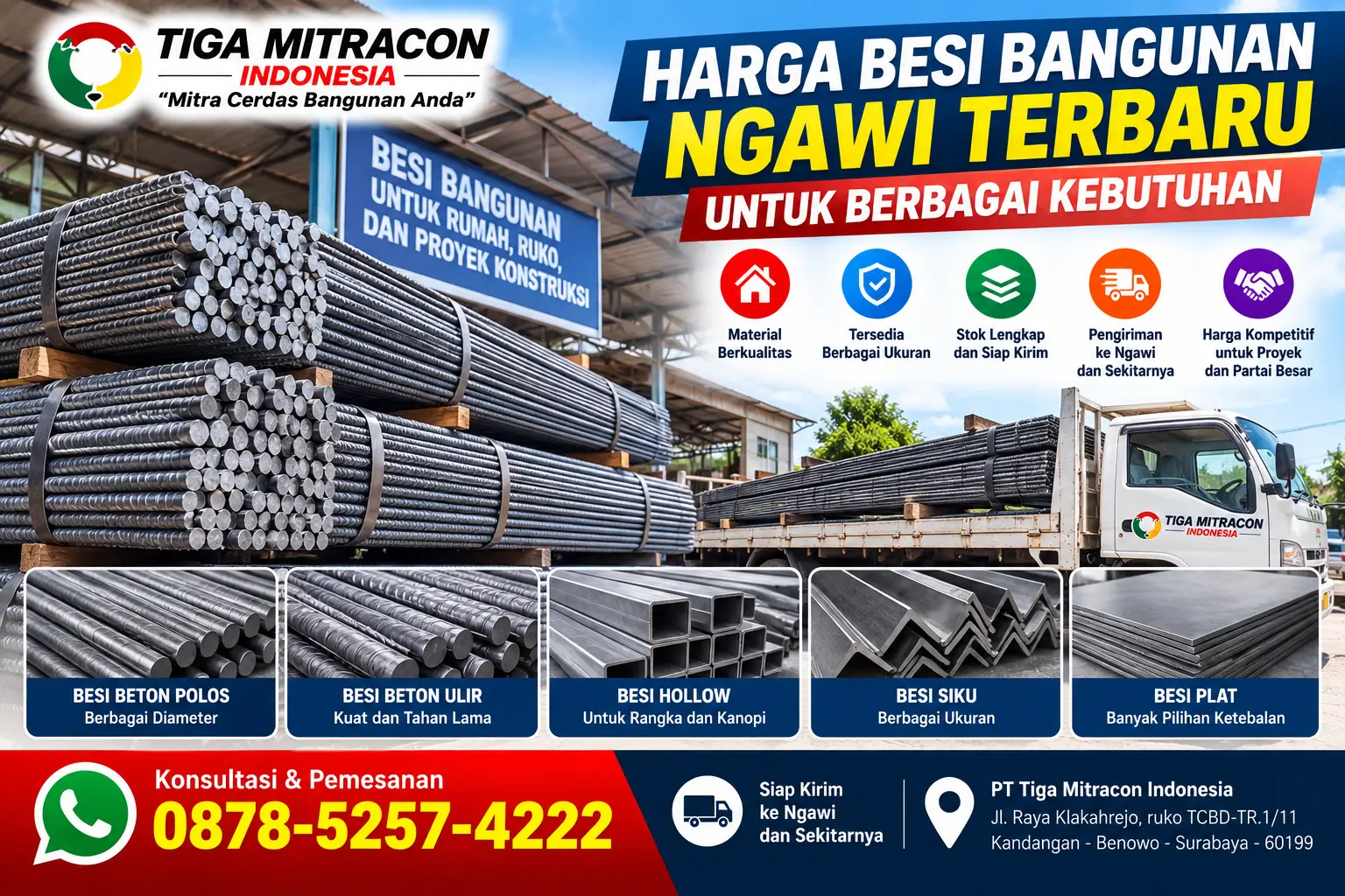 Harga Besi Bangunan Ngawi Terbaru – Tiga Mitracon Indonesia