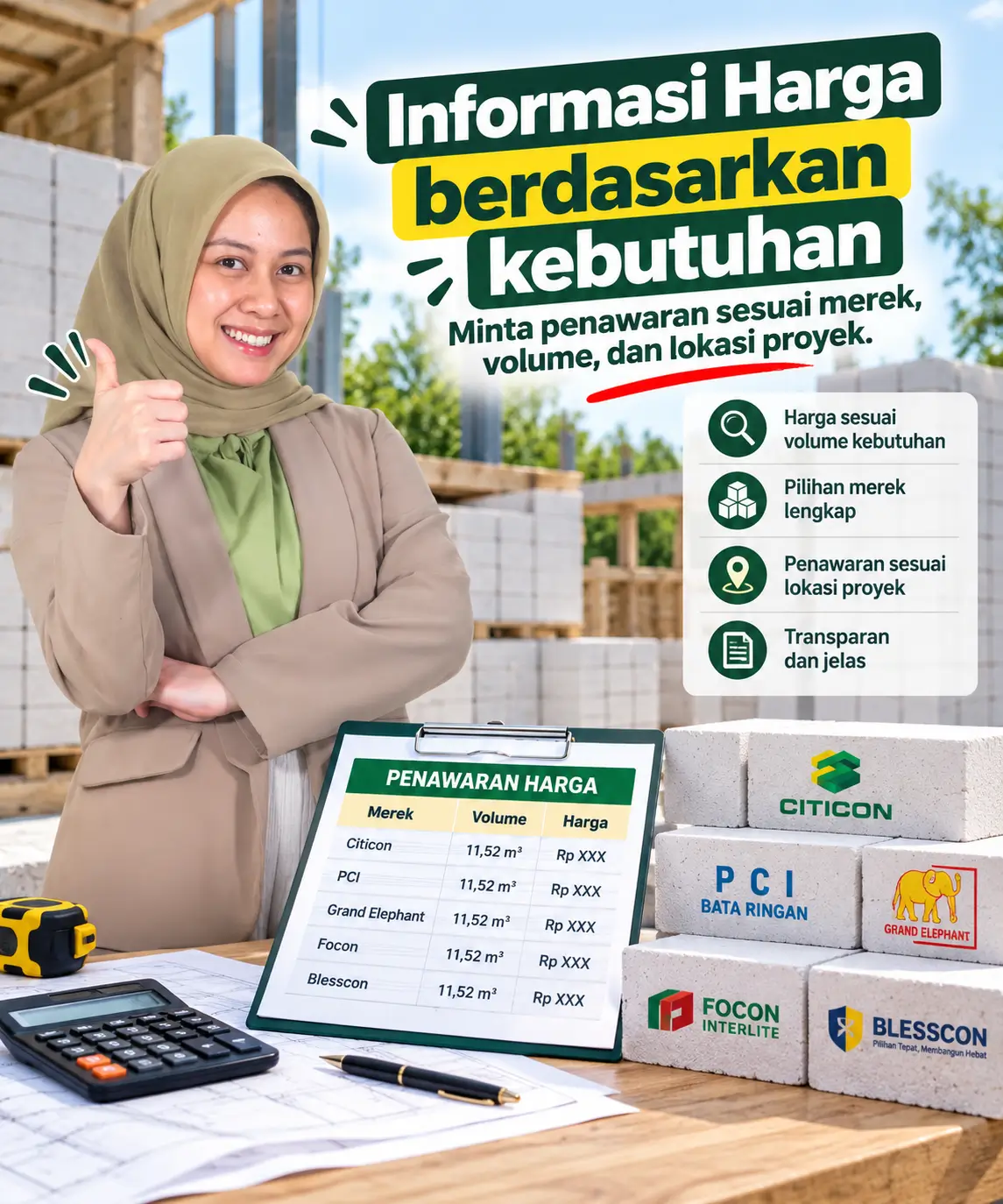 Informasi harga berdasarkan kebutuhan
