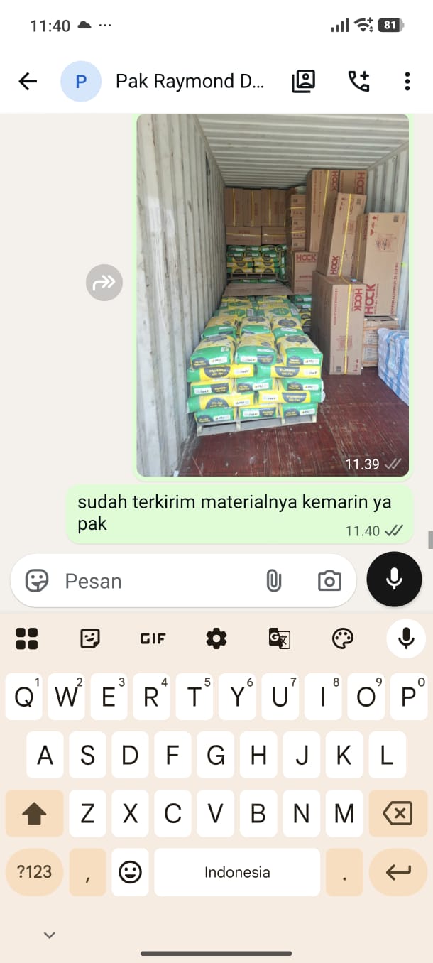 Testimoni Pak Raymon semen MU kirim Merauke